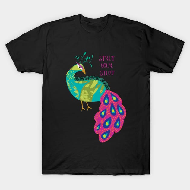 Strut your stuff Peacock T-Shirt by tfinn